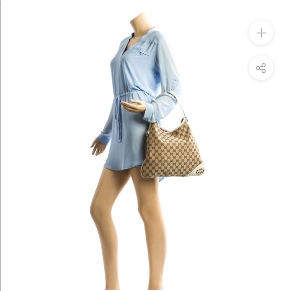 (Sold) Authentic Gucci canvas hobo Bag - Picture 2 of 12